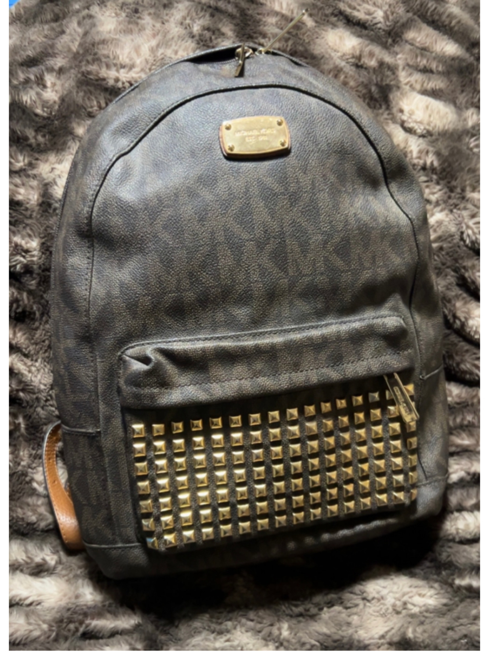 Women's Michael Kors Studded Backpack One Size Brown Gold